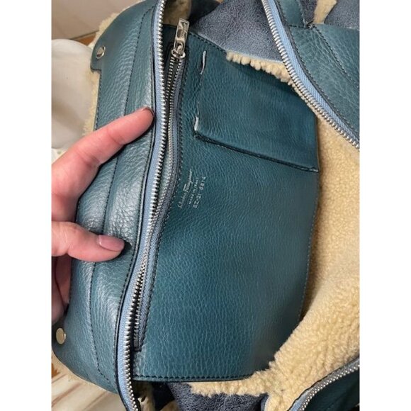 Ferragamo Frosted Luxe – Shearling Chic Shoulder Bag in Leather Elegance - Picture 5 of 16